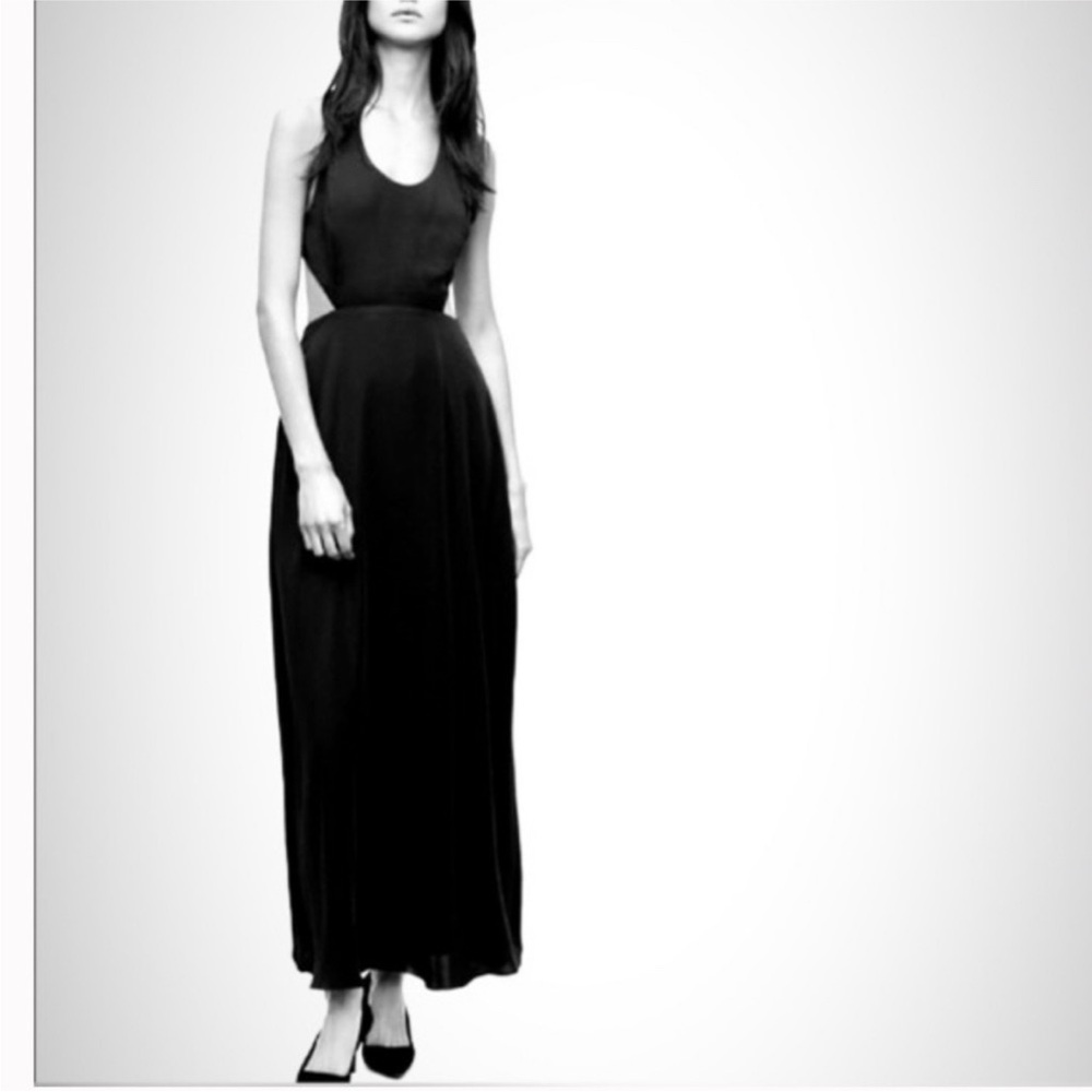 Aritzia Talula Black Halter Maxi Gown